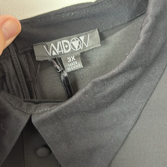 NWT WIDOW BLACK DRESS sheer tie back size 3X - Picture 3 of 12